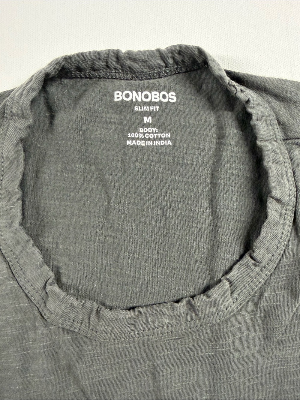 Bonobos Dark Gray Short Sleeve Tee with Multicolor Cactus Embroidery - Picture 3 of 4